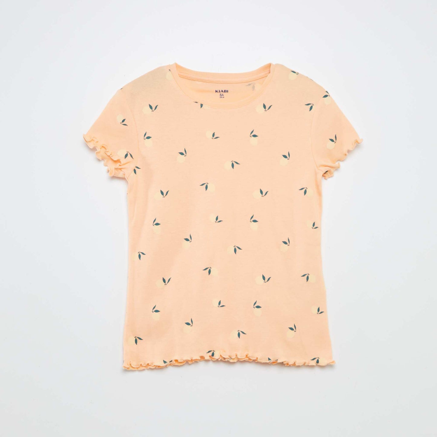 Ensemble pyjama t-shirt + short avec imprimé et bordures ondulées - 2 pièces ORANGE