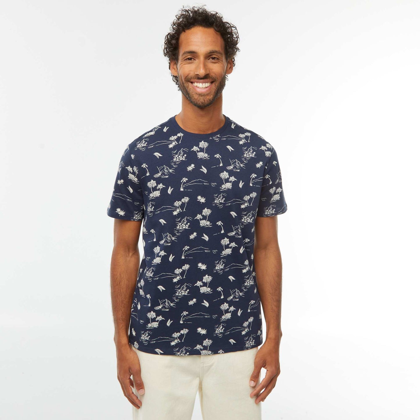 T-shirt imprimé manches courtes NOIR