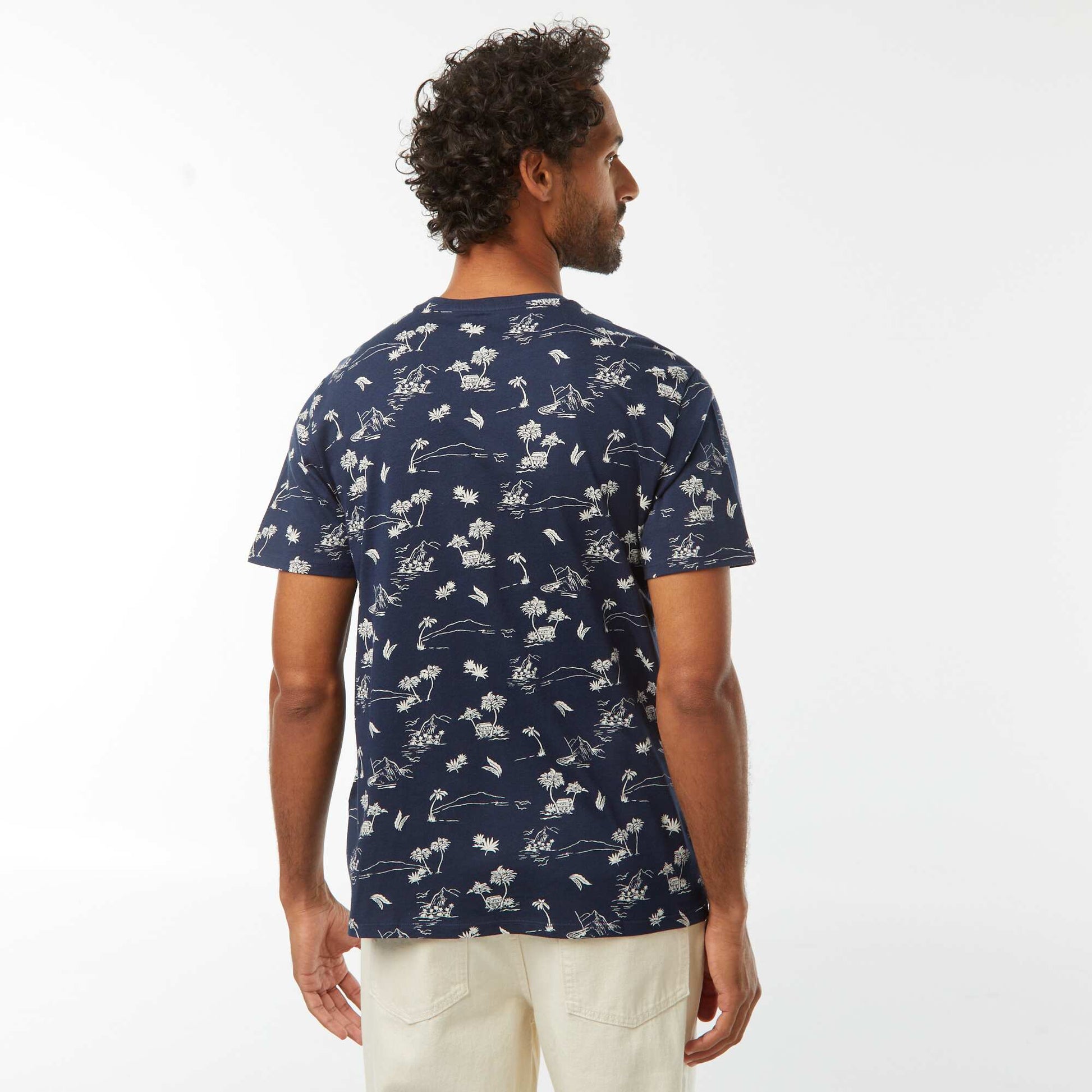T-shirt imprimé manches courtes NOIR