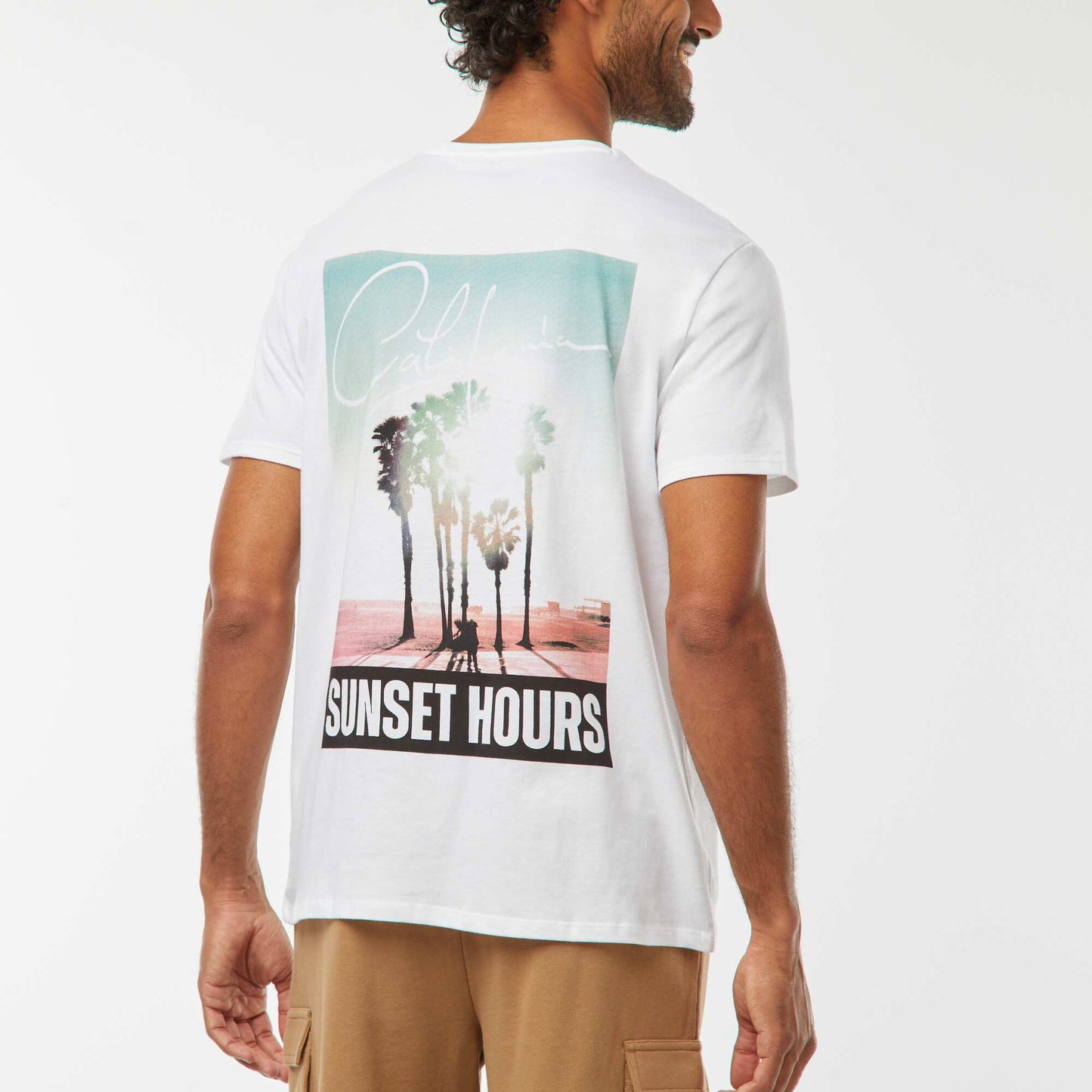 T-shirt imprimé manches courtes BLANC