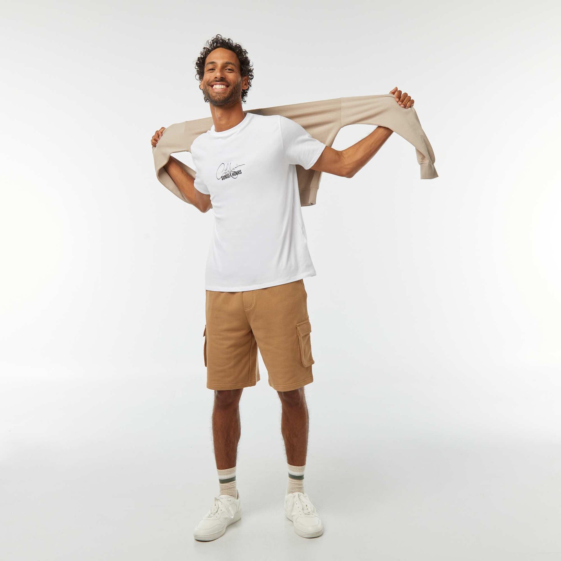T-shirt imprimé manches courtes BLANC