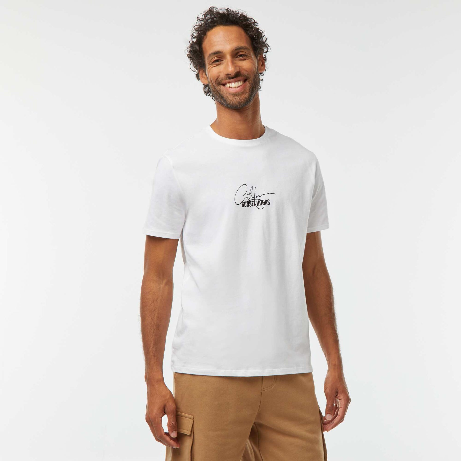 T-shirt imprimé manches courtes BLANC