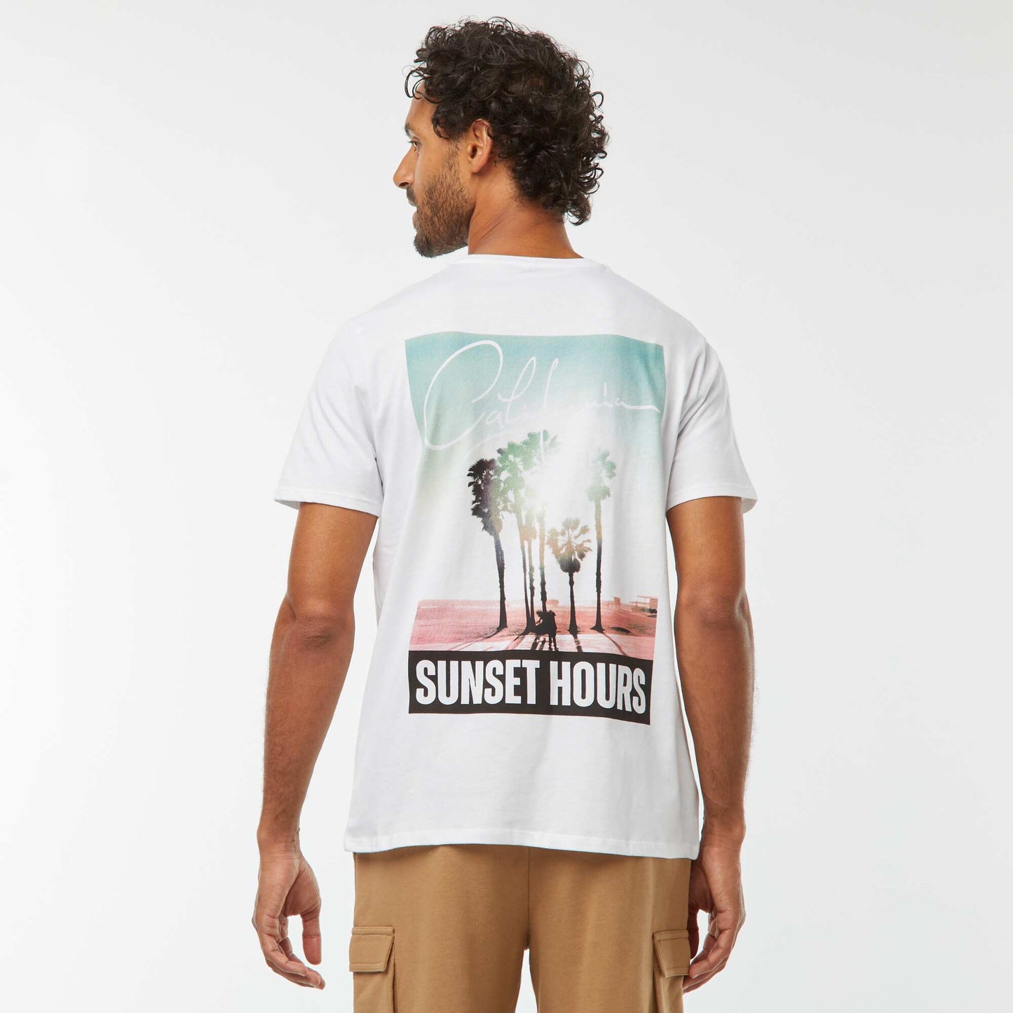 T-shirt imprimé manches courtes BLANC