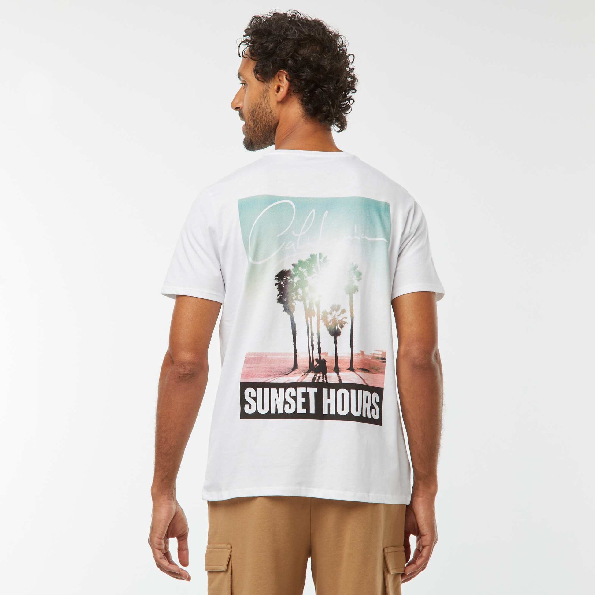 T-shirt imprimé manches courtes BLANC