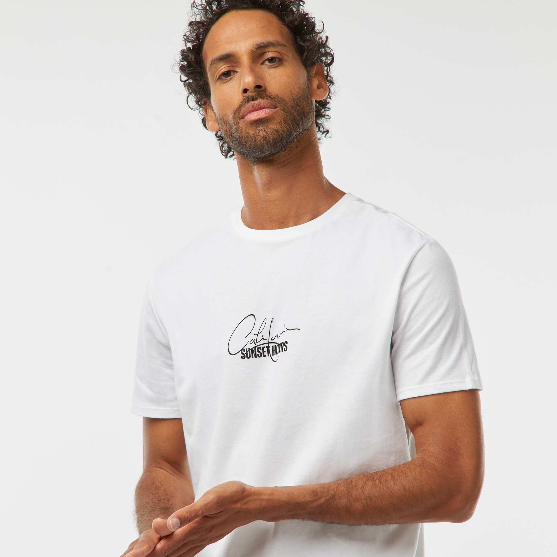 T-shirt imprimé manches courtes BLANC