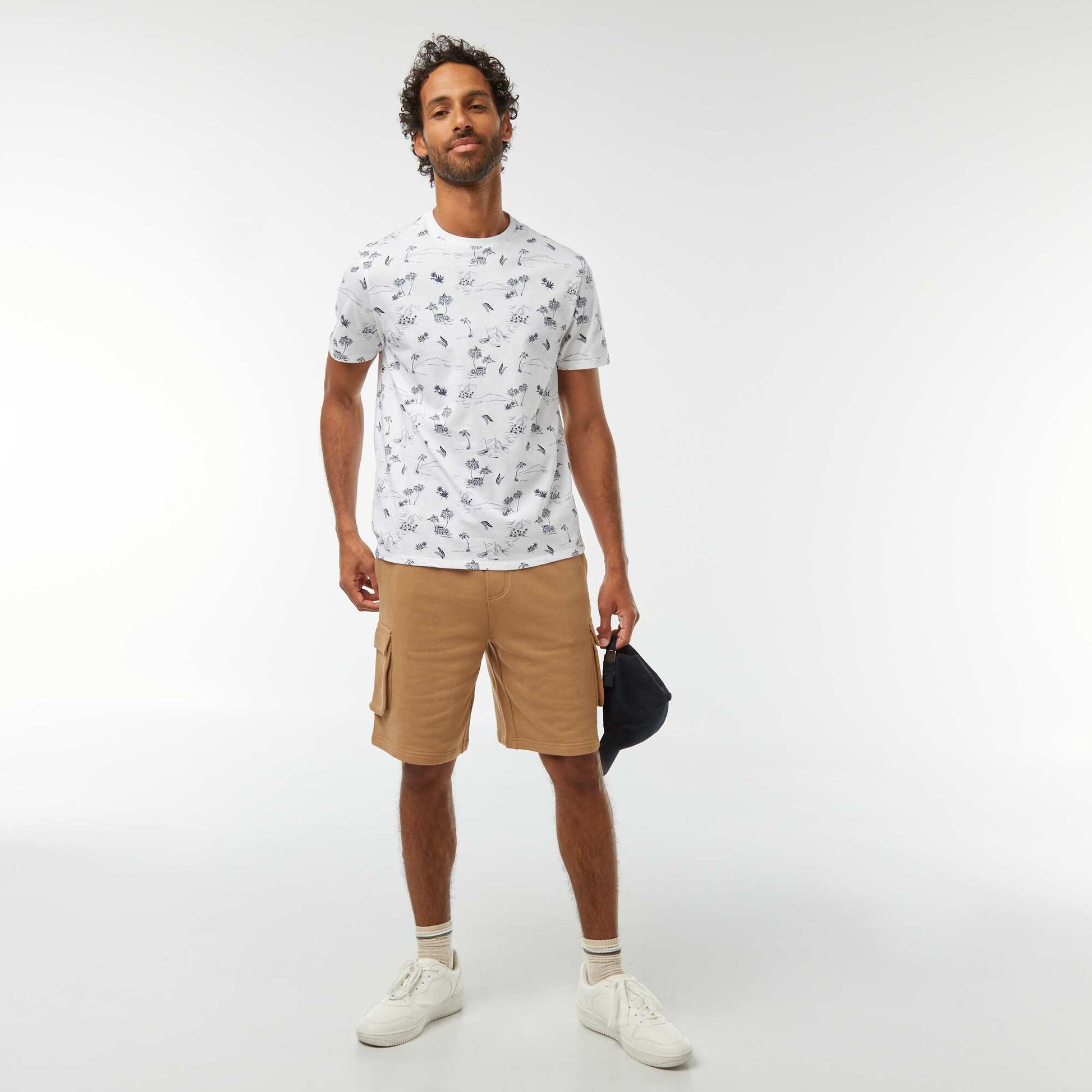 T-shirt imprimé manches courtes BLANC
