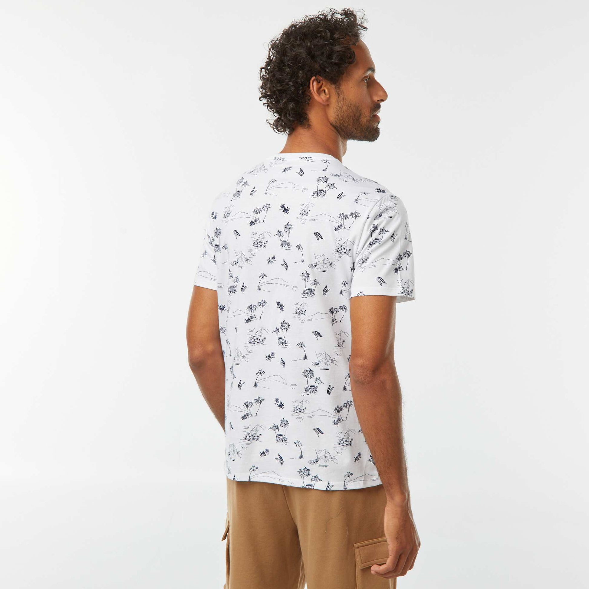 T-shirt imprimé manches courtes BLANC