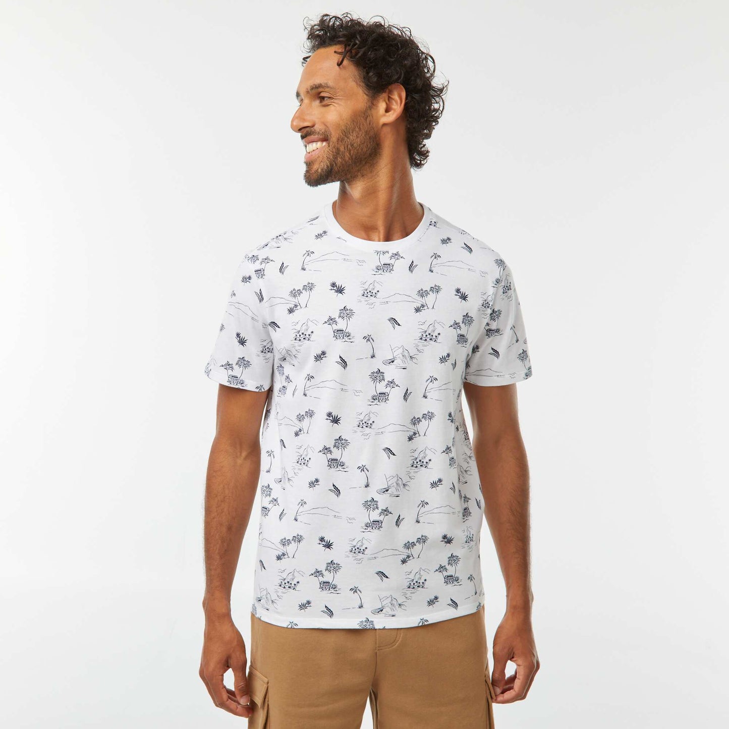 T-shirt imprimé manches courtes BLANC