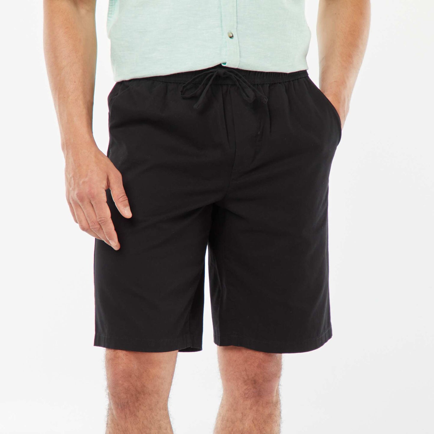 Bermuda en twill uni NOIR