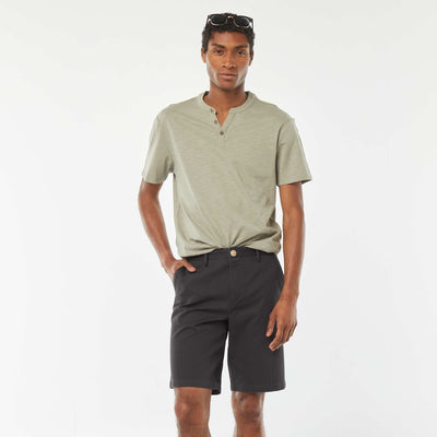 Bermuda en piqué de coton uni GRIS ANTHRACITE