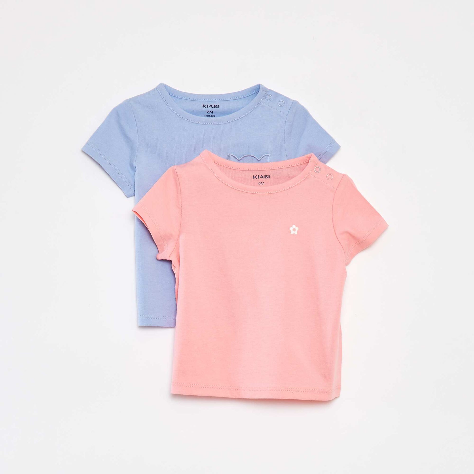 Lot de 2 t-shirts unis ROSE