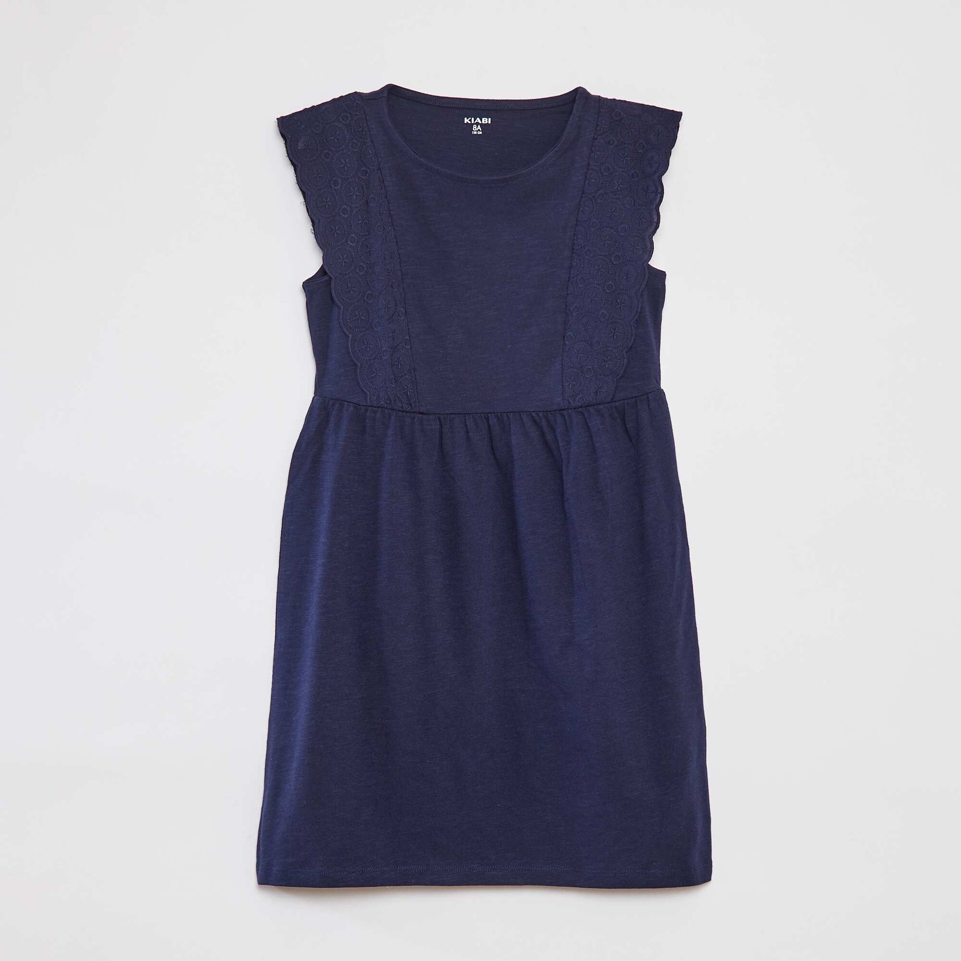 Robe sans manches avec broderies anglaises NOIR