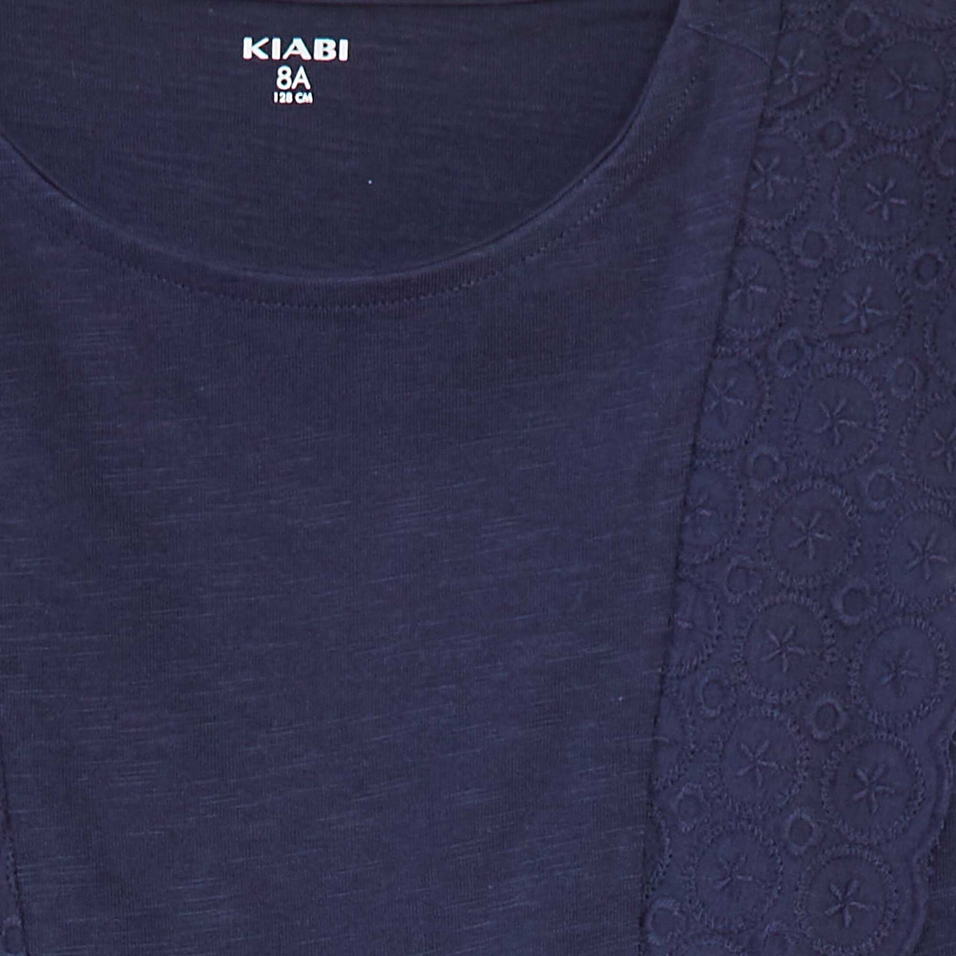 Robe sans manches avec broderies anglaises NOIR