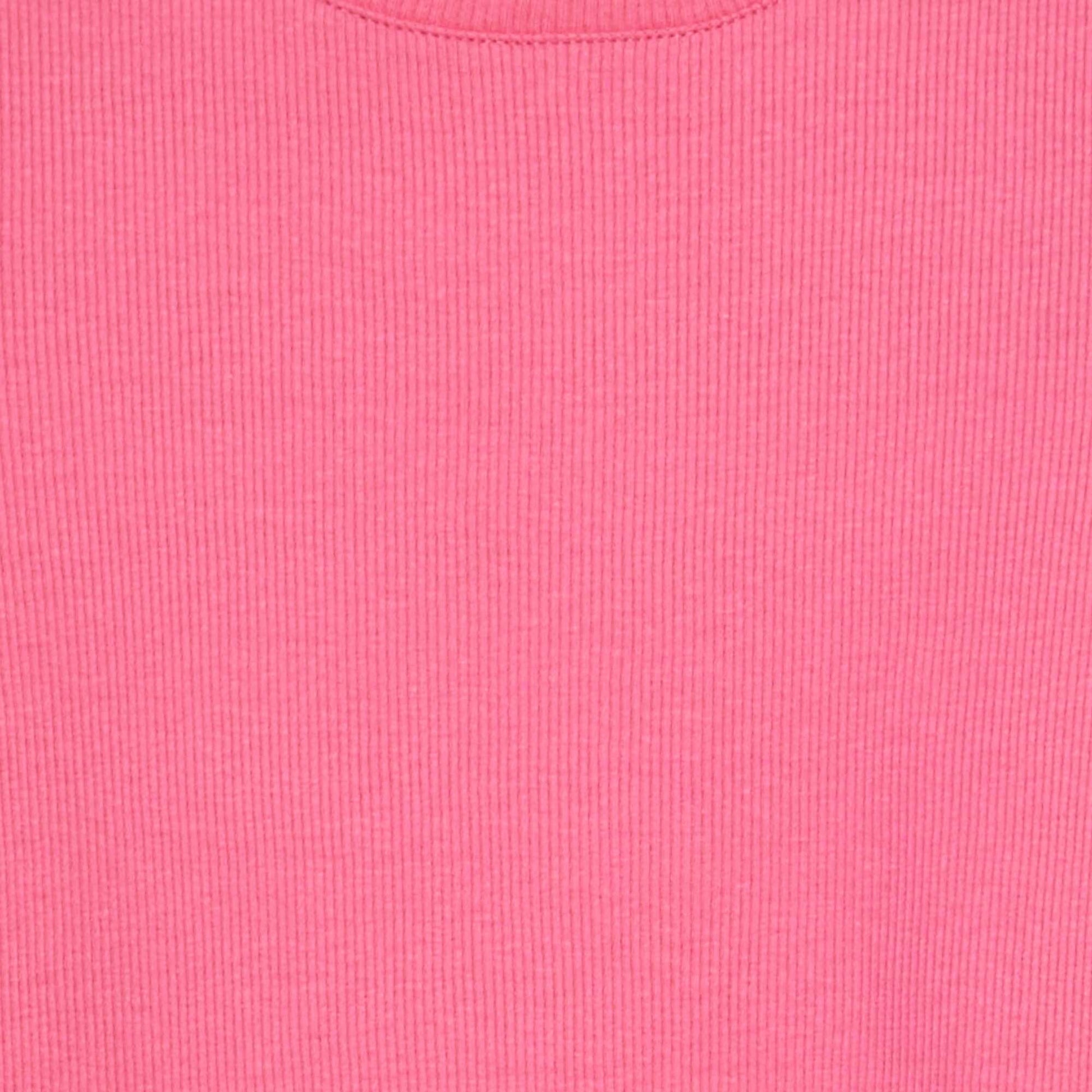 T-shirt côtelé bords ondulés ROSE