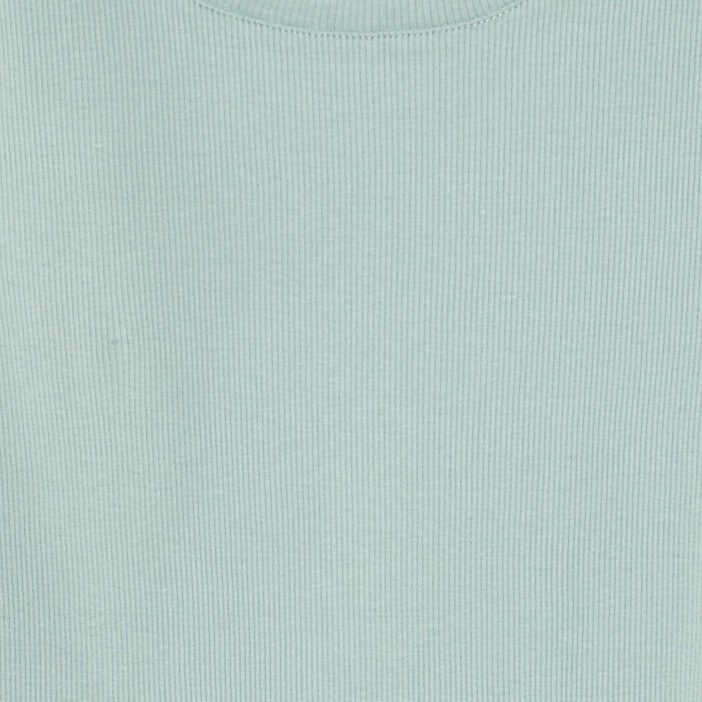 T-shirt côtelé bords ondulés VERT