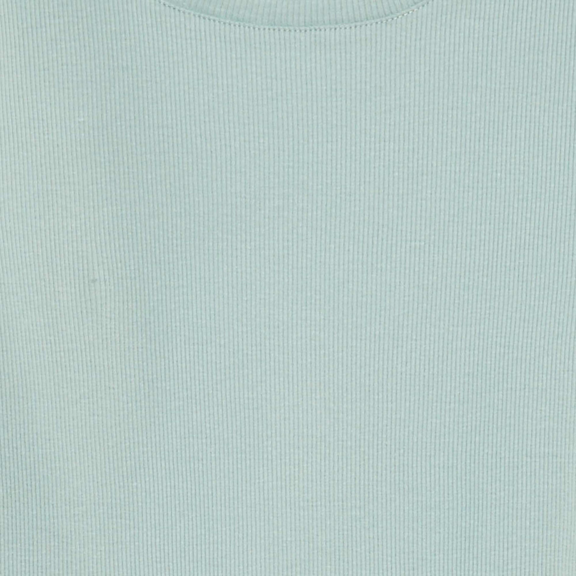 T-shirt côtelé bords ondulés VERT