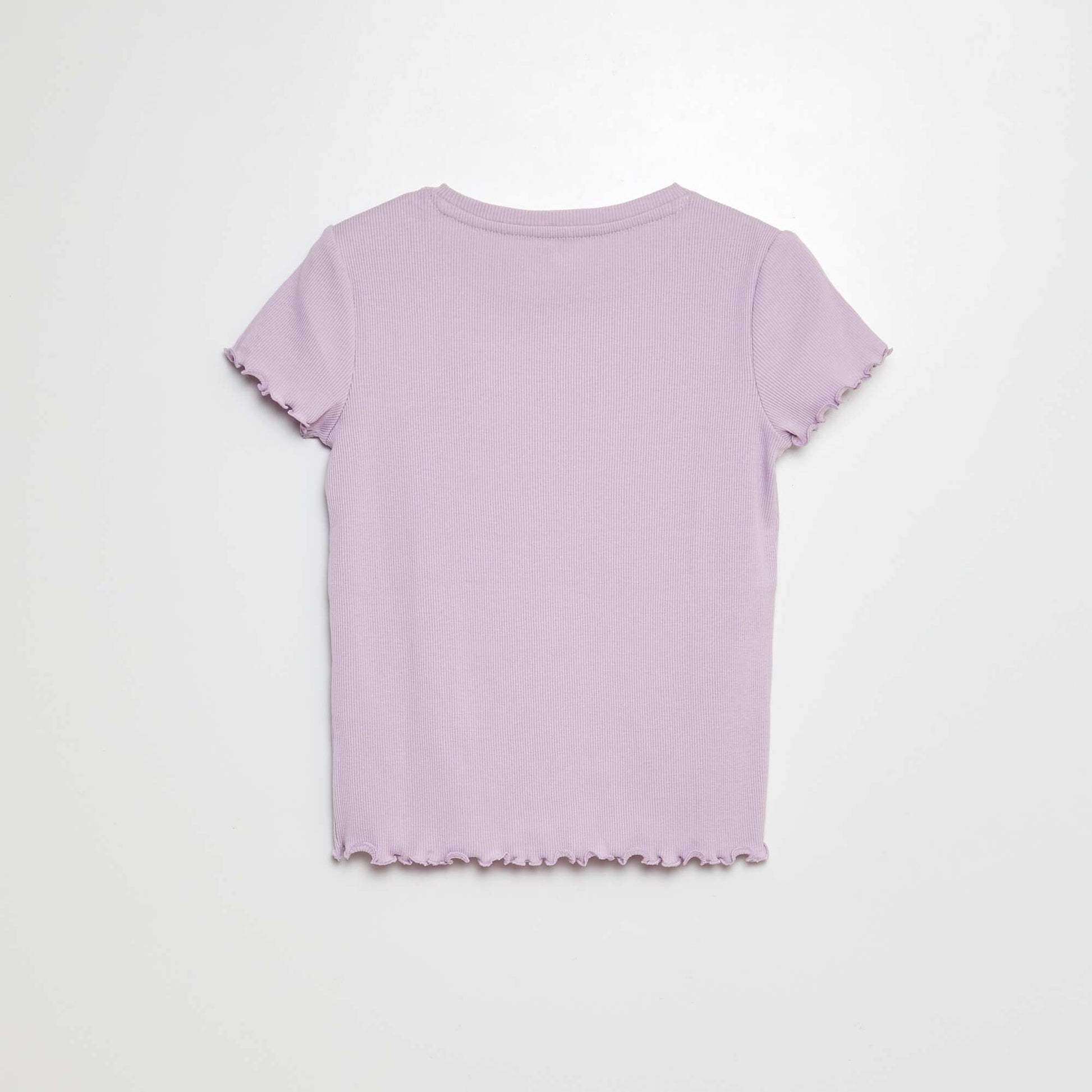 T-shirt côtelé bords ondulés VIOLET