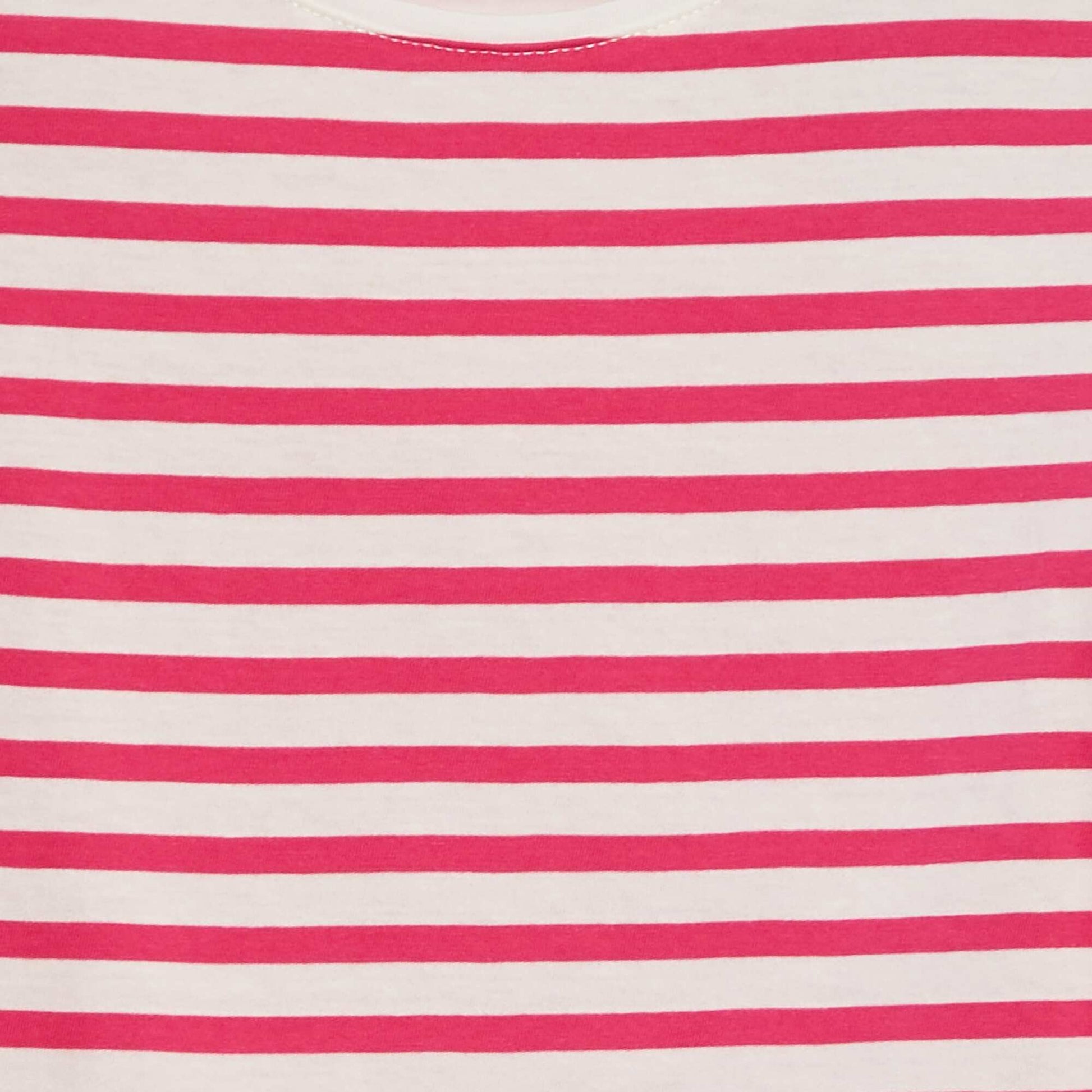 T-shirt à manches courtes rayé ROSE