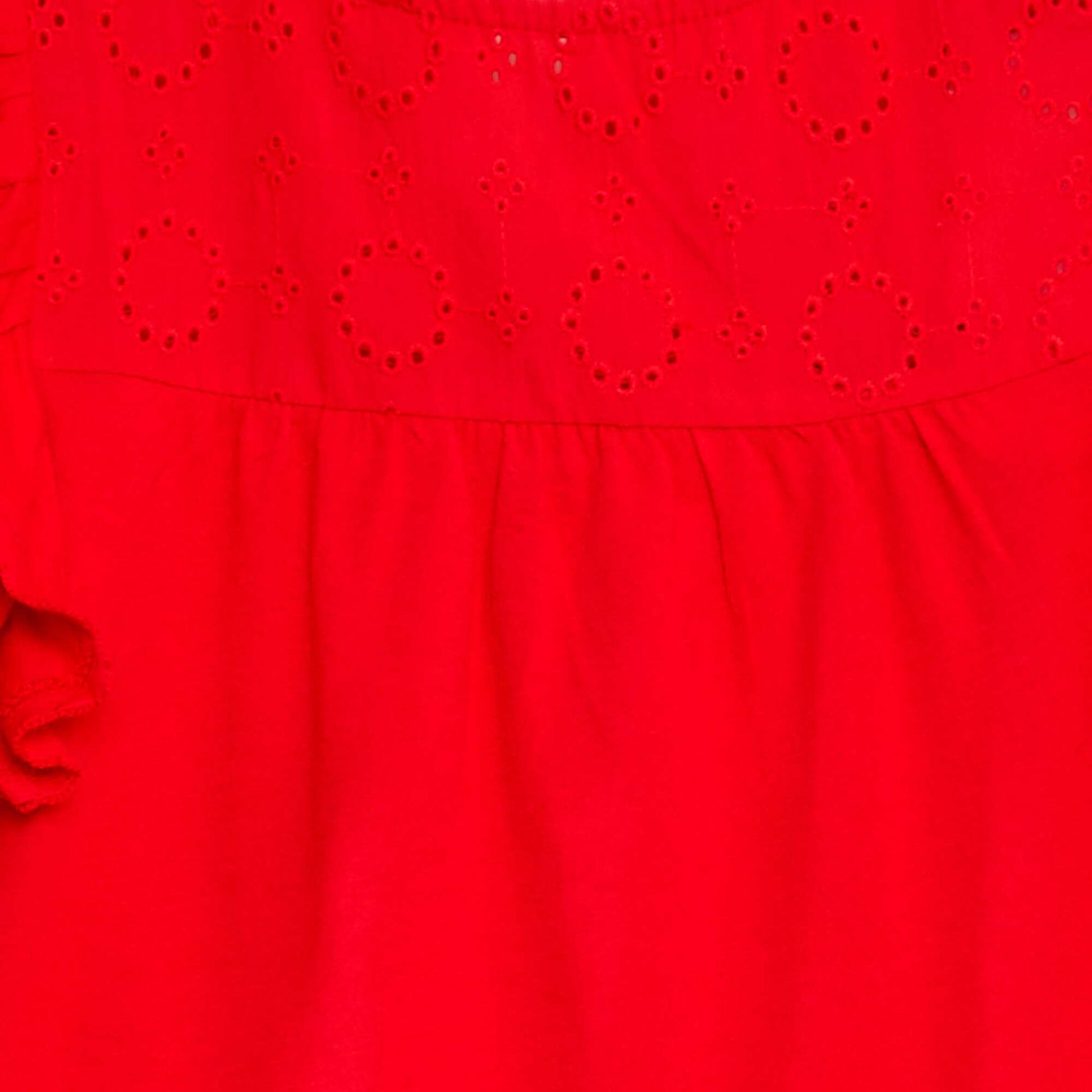 T-shirt en broderie anglaise ROUGE