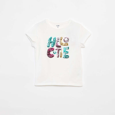 Tee-shirt imprimé fantaisie BLANC