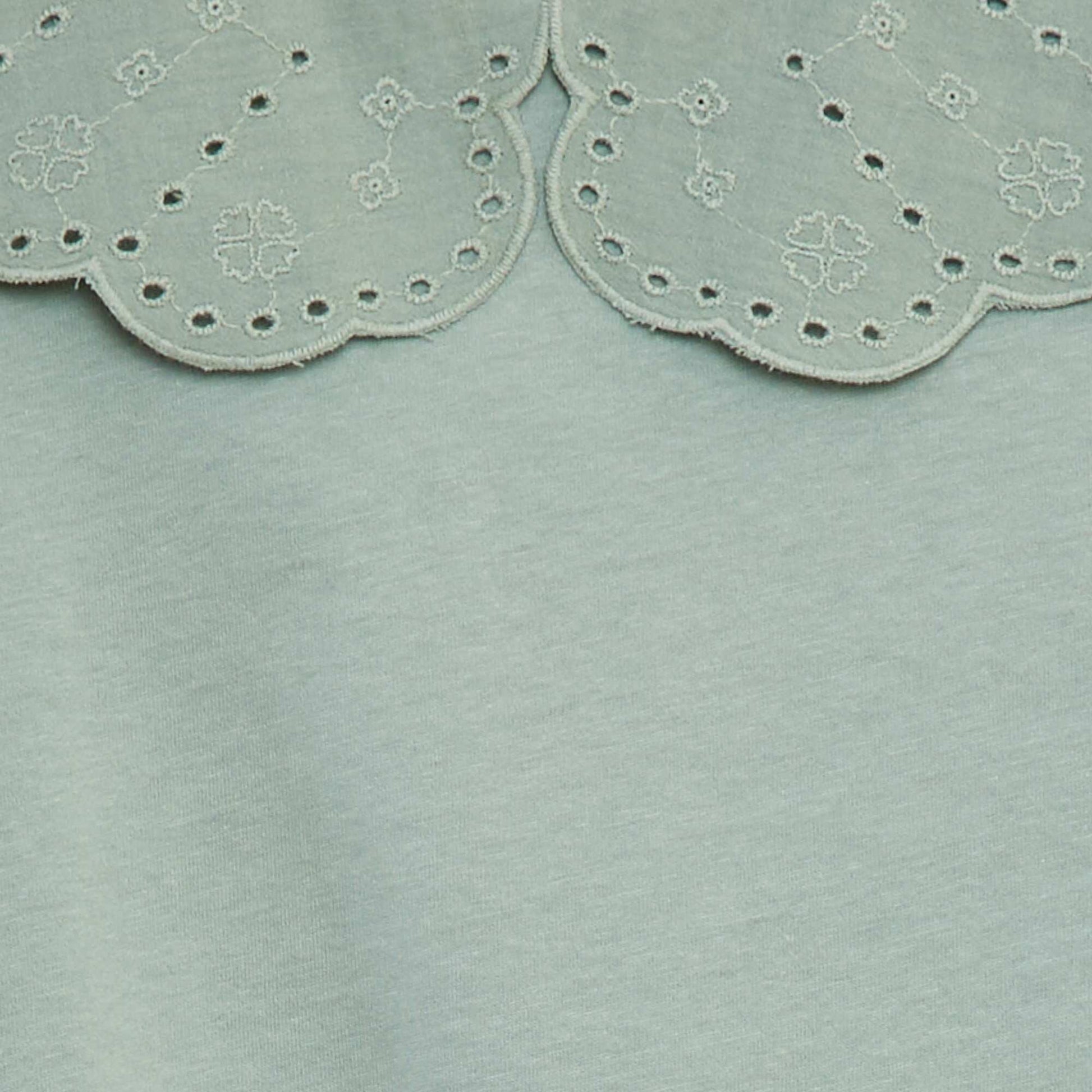 T-shirt à manches courtes avec broderies anglaises VERT