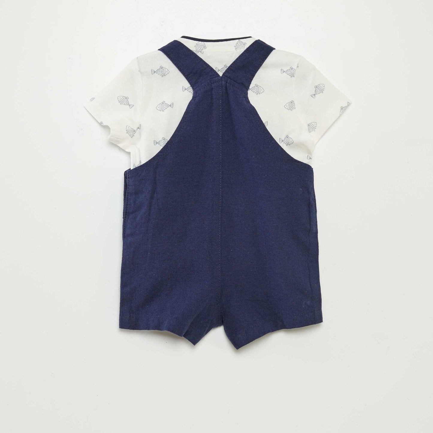 Ensemble salopette + t-shirt - 2 pièces BLANC