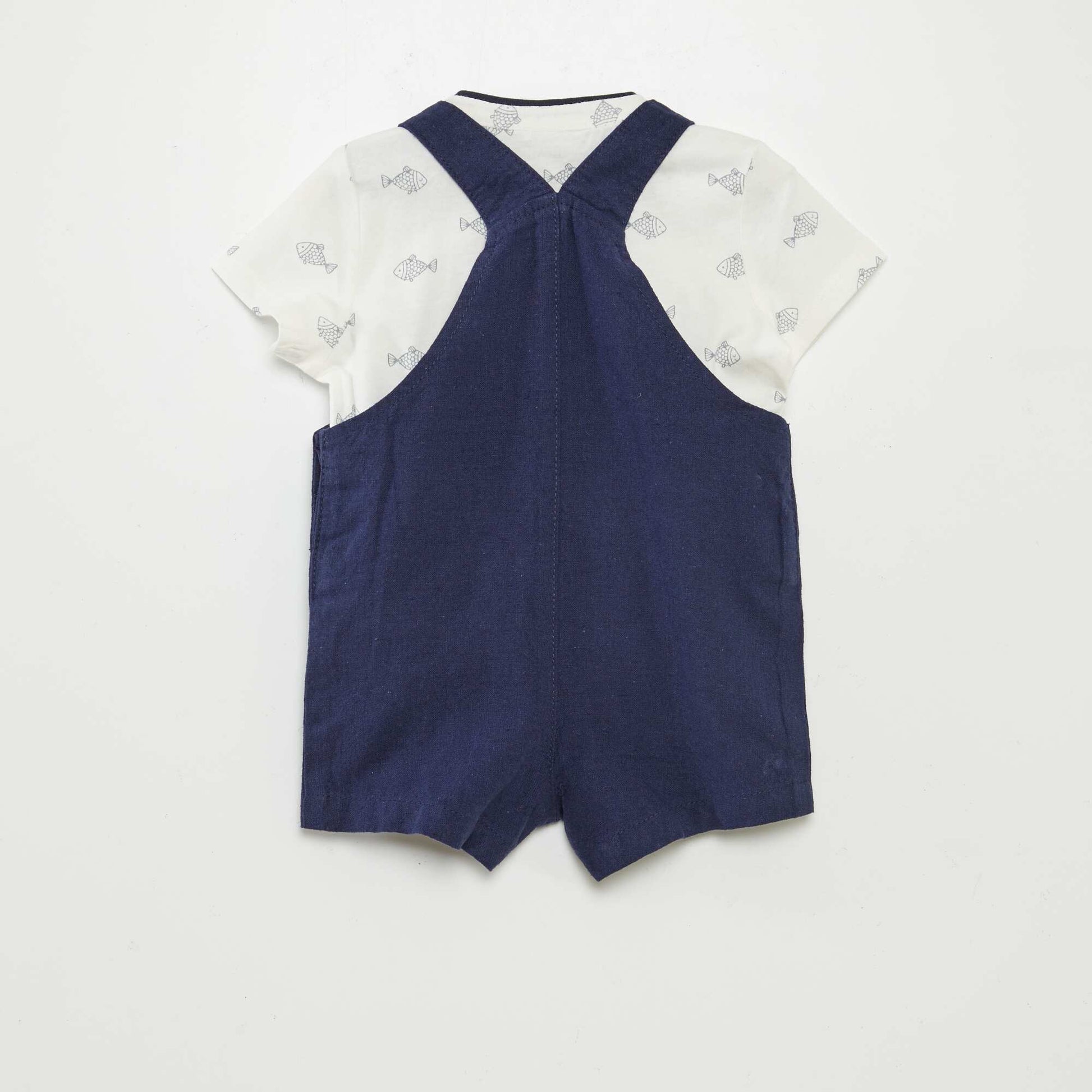 Ensemble salopette + t-shirt - 2 pièces BLANC