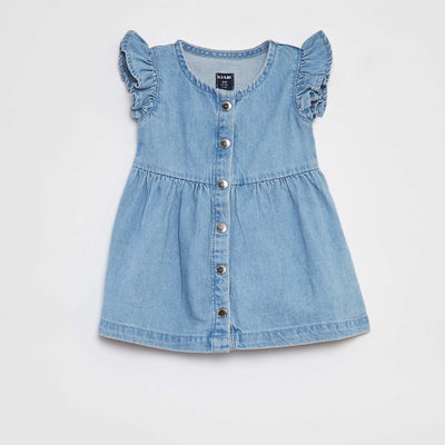 Robe en jean avec volants BLEU