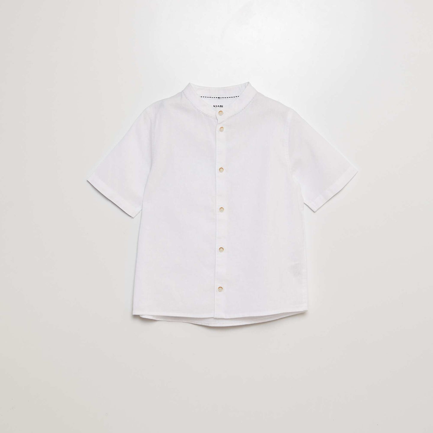Chemise à col mao et manches courtes BLANC