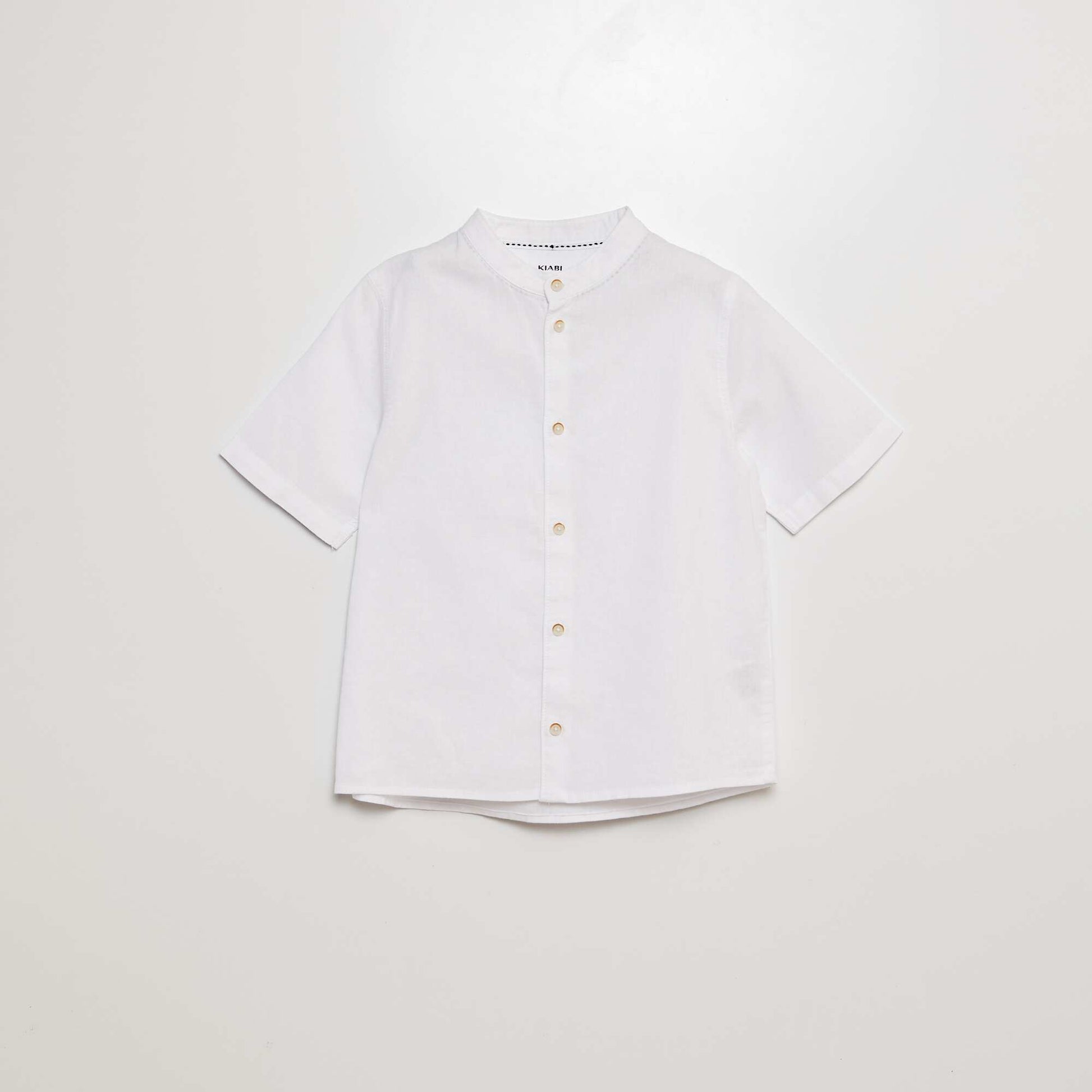 Chemise à col mao et manches courtes BLANC