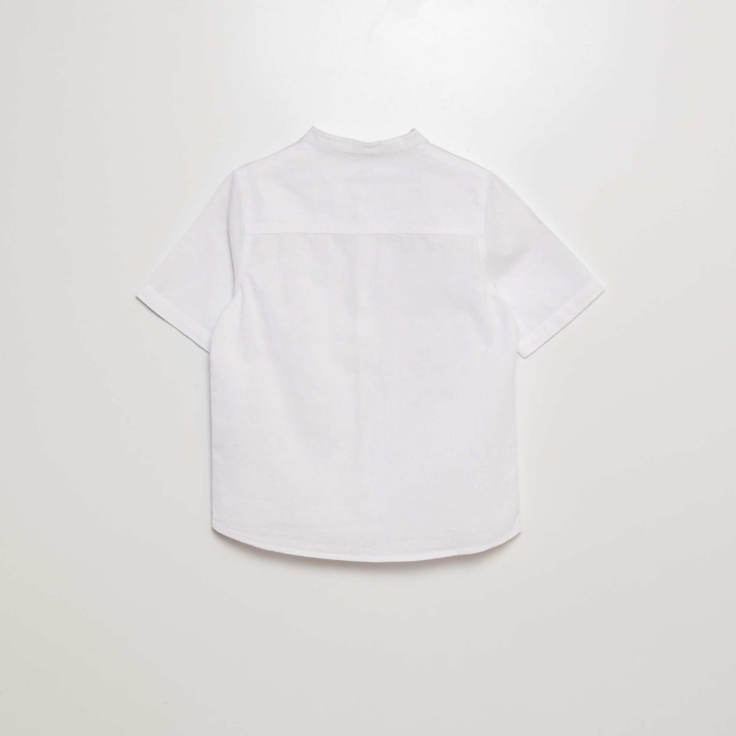 Chemise à col mao et manches courtes BLANC