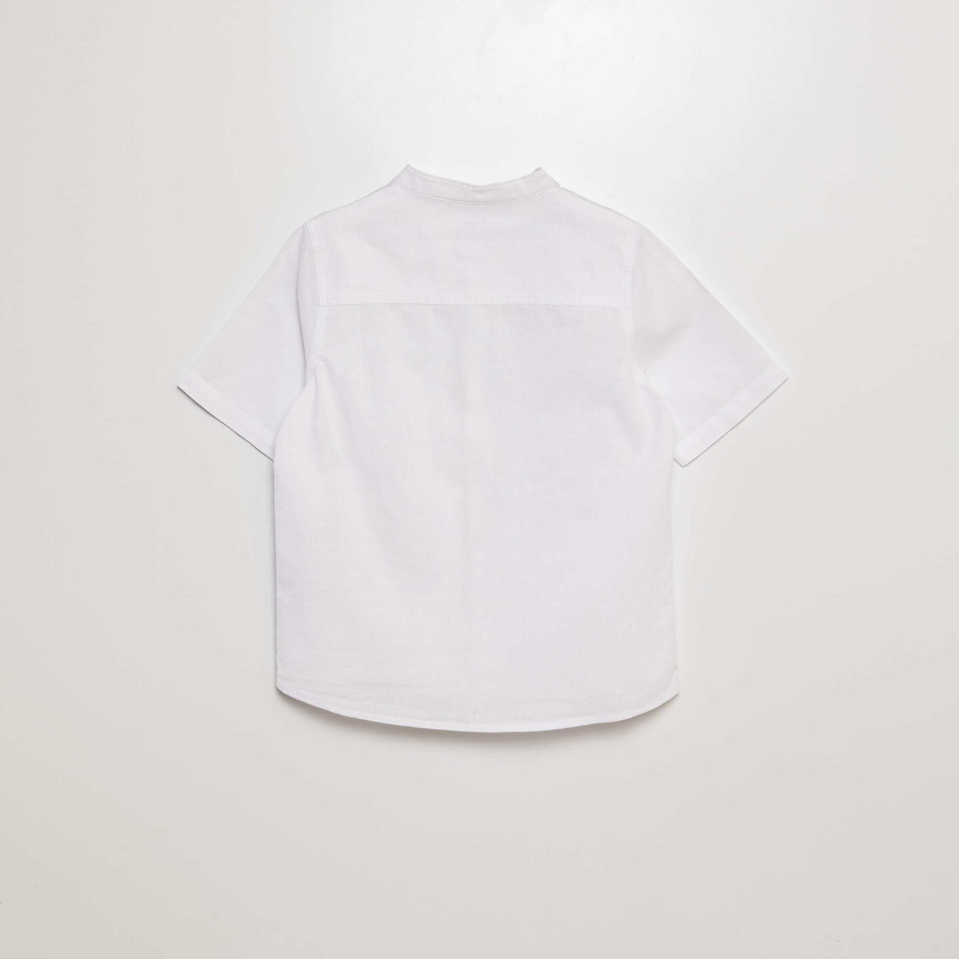 Chemise à col mao et manches courtes BLANC