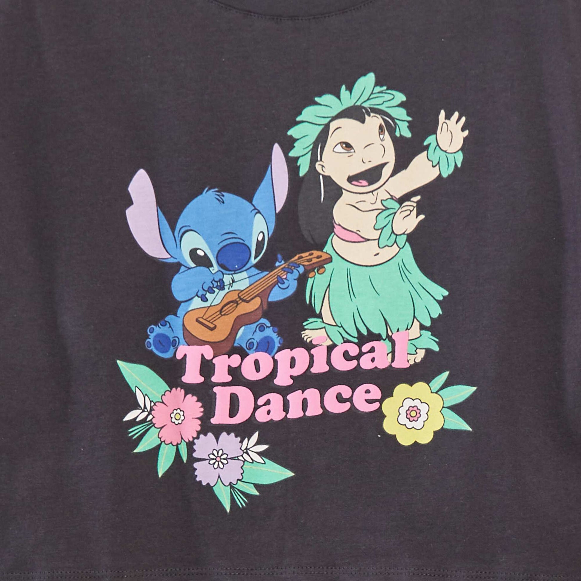 Tee-shirt manches courtes 'Stitch' NOIR