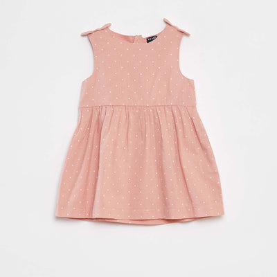 Robe sans manches en voile de coton ROSE