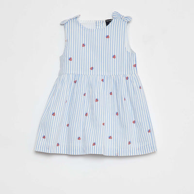 Robe sans manches en voile de coton BLANC