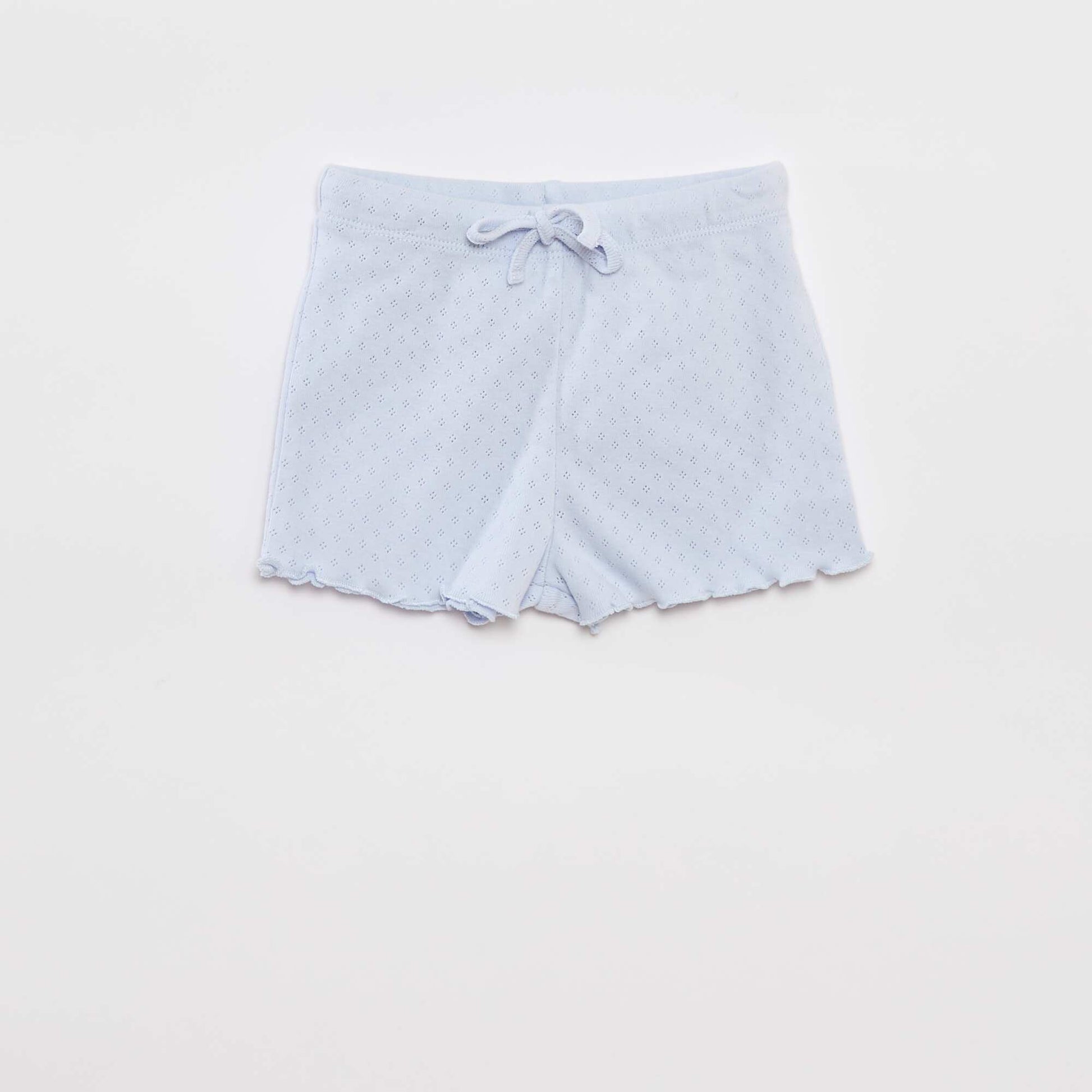 Pyjama en pointelle t-shirt + short - 2 pièces BLEU