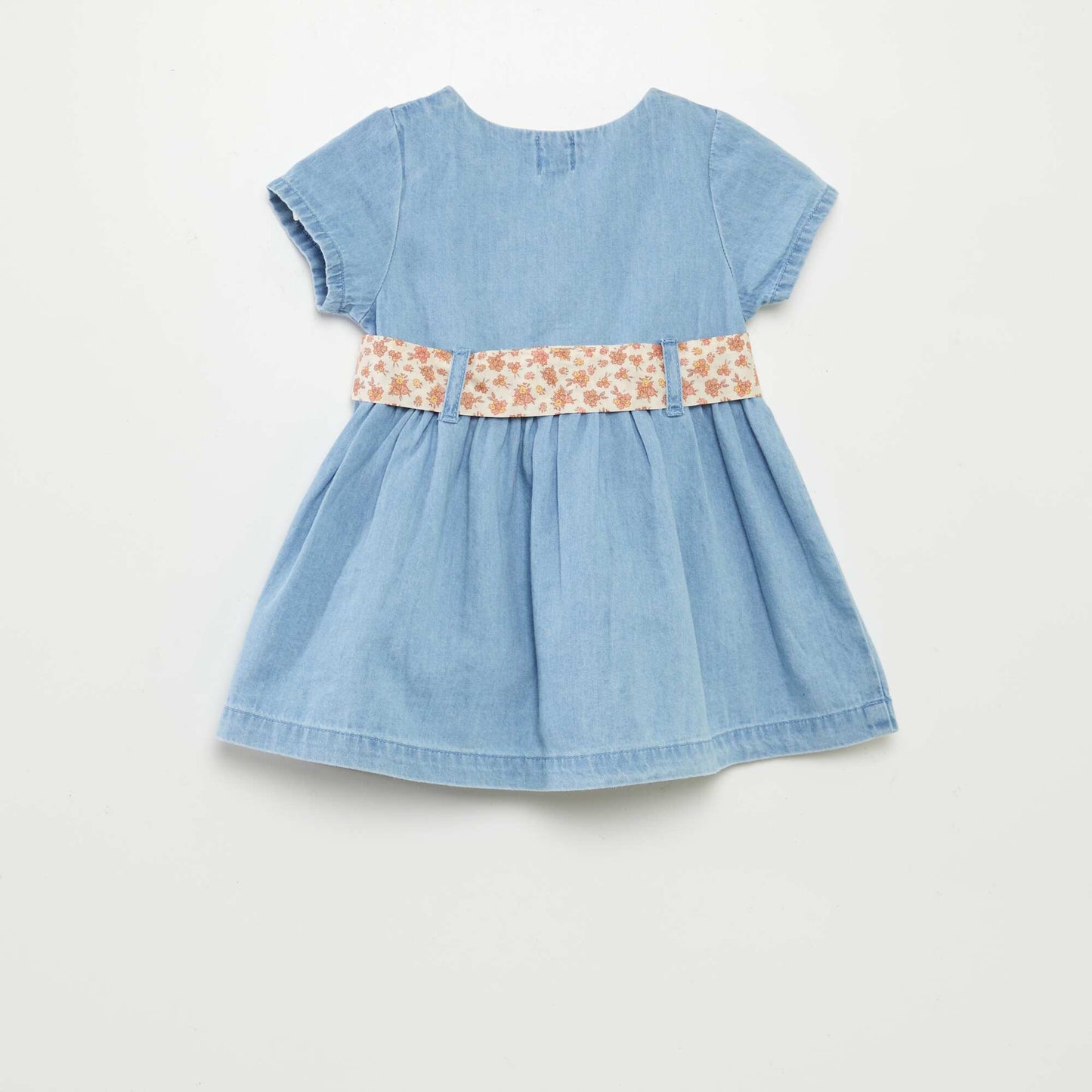 Robe en denim avec ceinture BLANC
