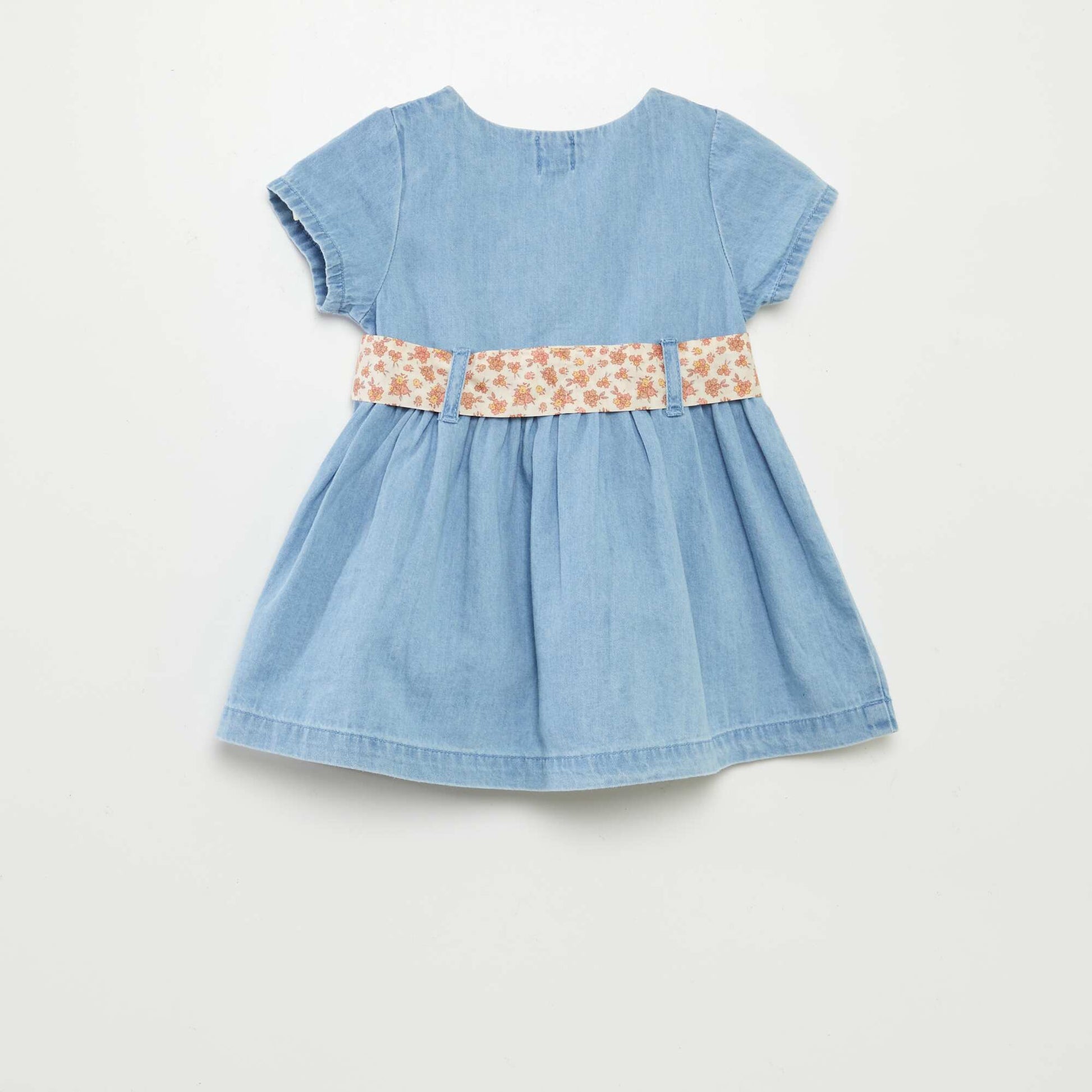 Robe en denim avec ceinture BLANC