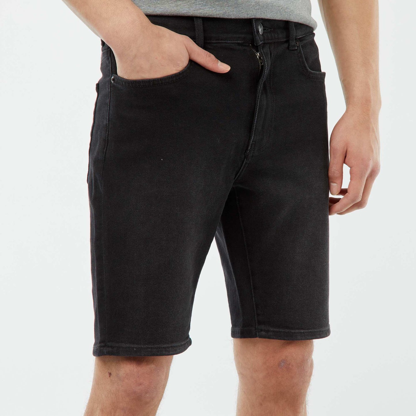 Bermuda en jean 5 poches GRIS