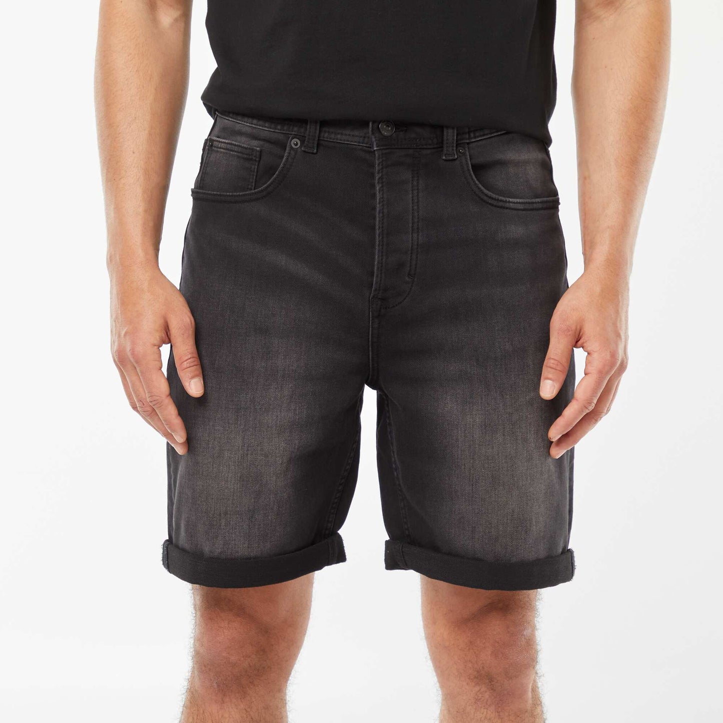 Bermuda en jean slim NOIR