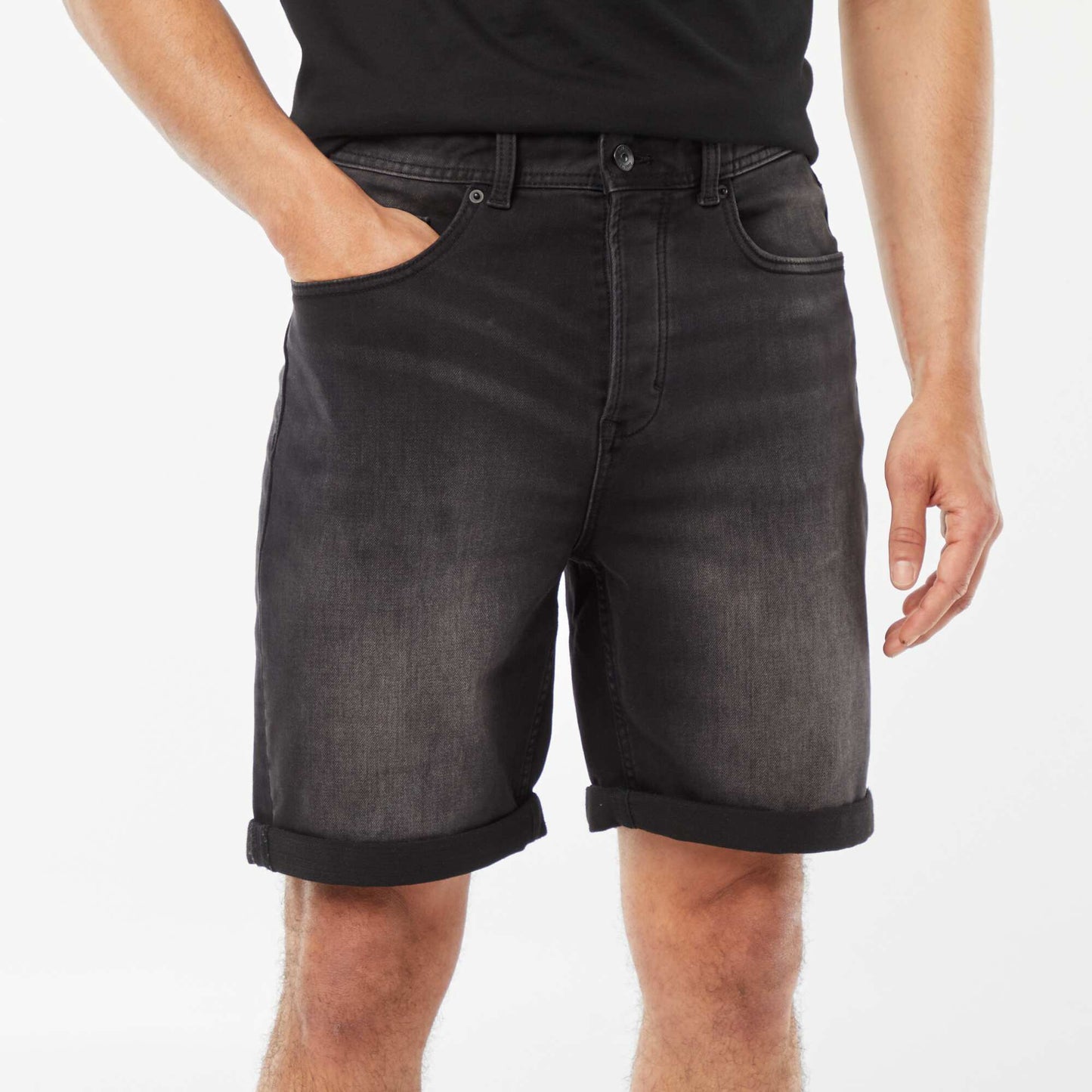 Bermuda en jean slim NOIR