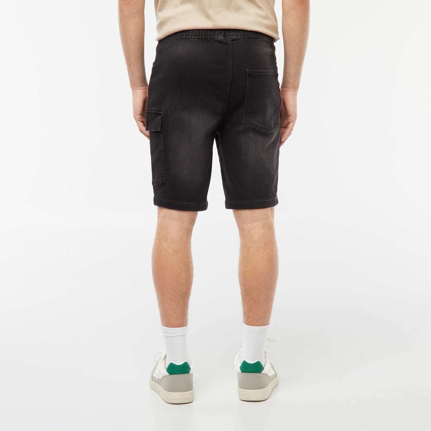 Bermuda en denim multi-poches NOIR