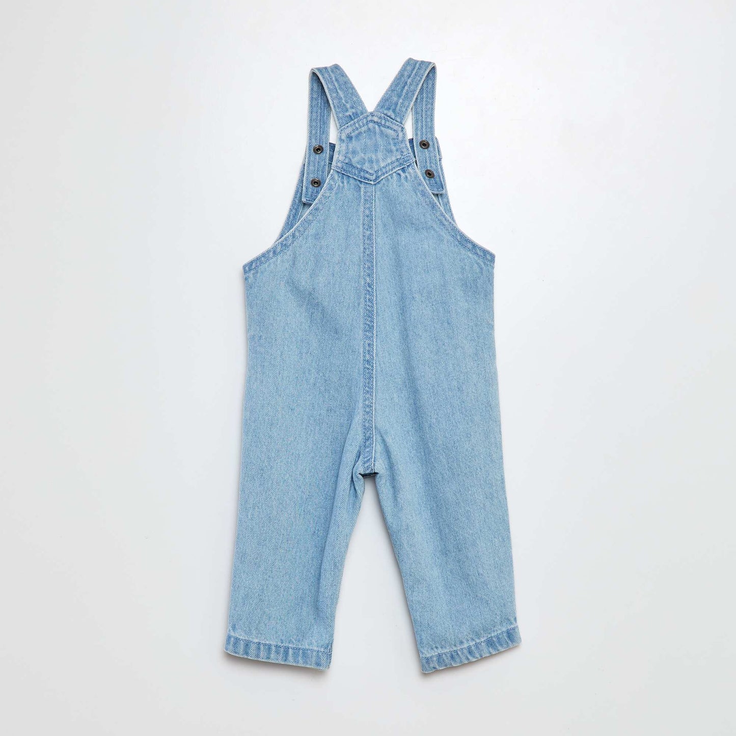 Salopette denim avec poche à rabat à la poitrine BLEU