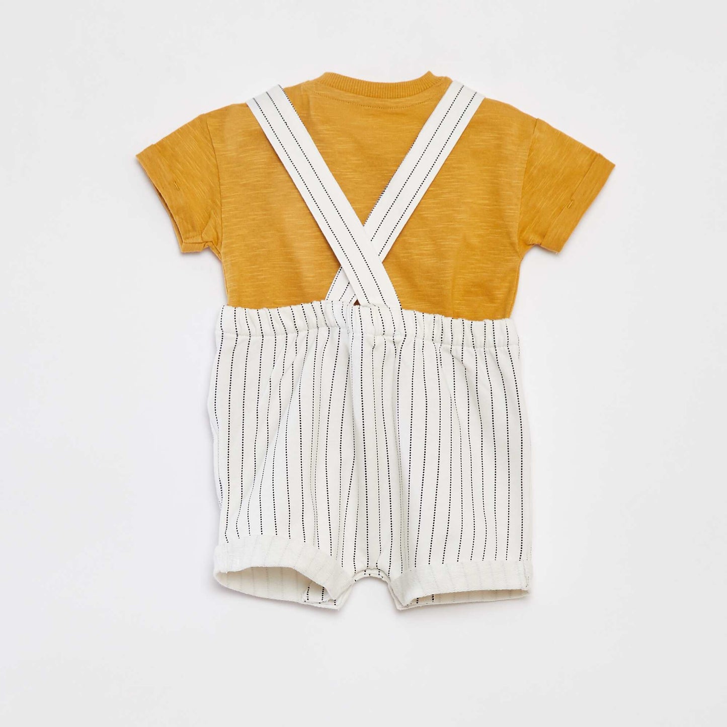 Ensemble t-shirt 'Disney' + salopette courte rayée - 2 pièces JAUNE