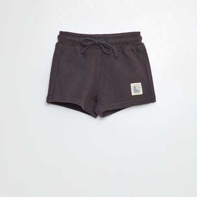 Short en molleton fin NOIR