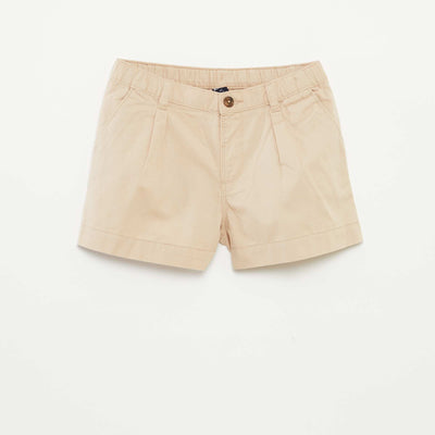 Short uni avec taille ajustable BEIGE