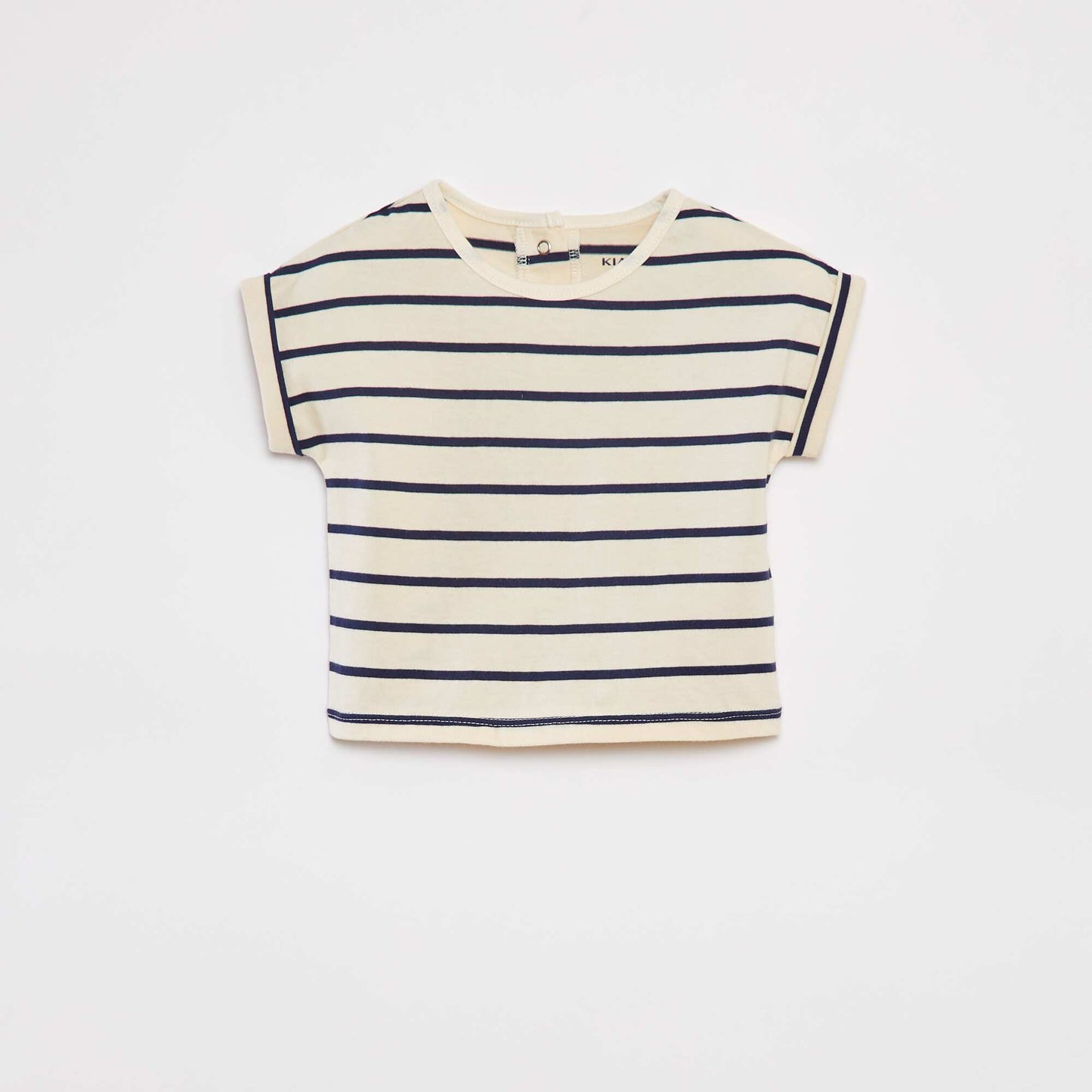 Ensemble t-shirt rayé + pantalon en denim - 2 pièces BLANC