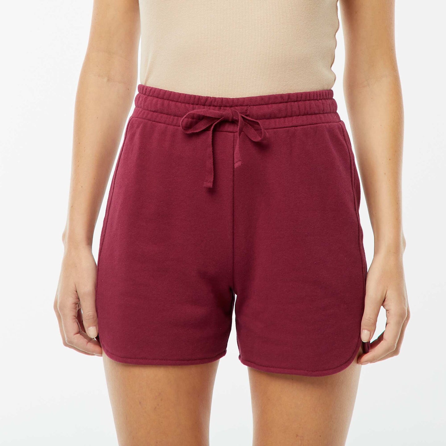 Short en molleton avec cordons ROUGE
