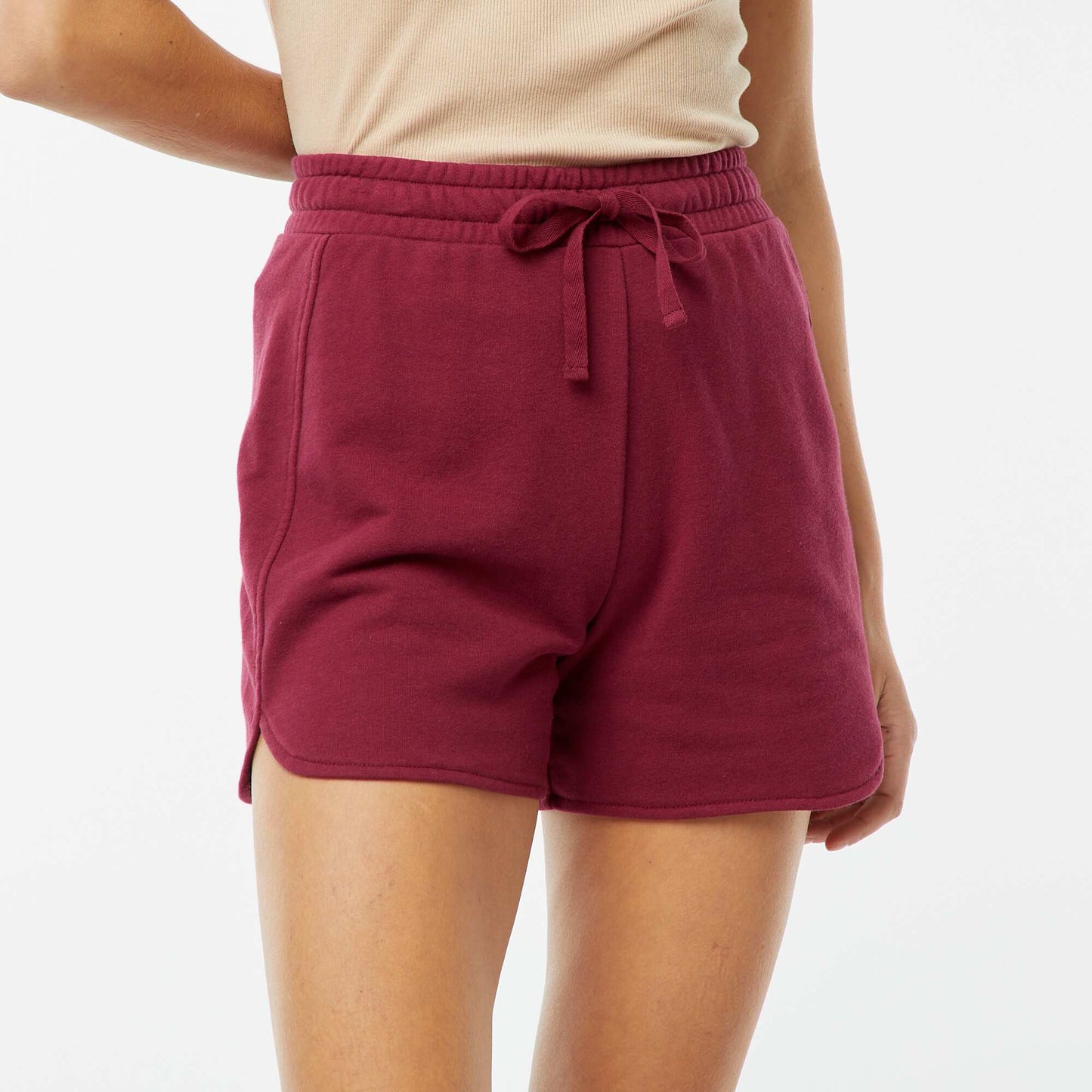 Short en molleton avec cordons ROUGE