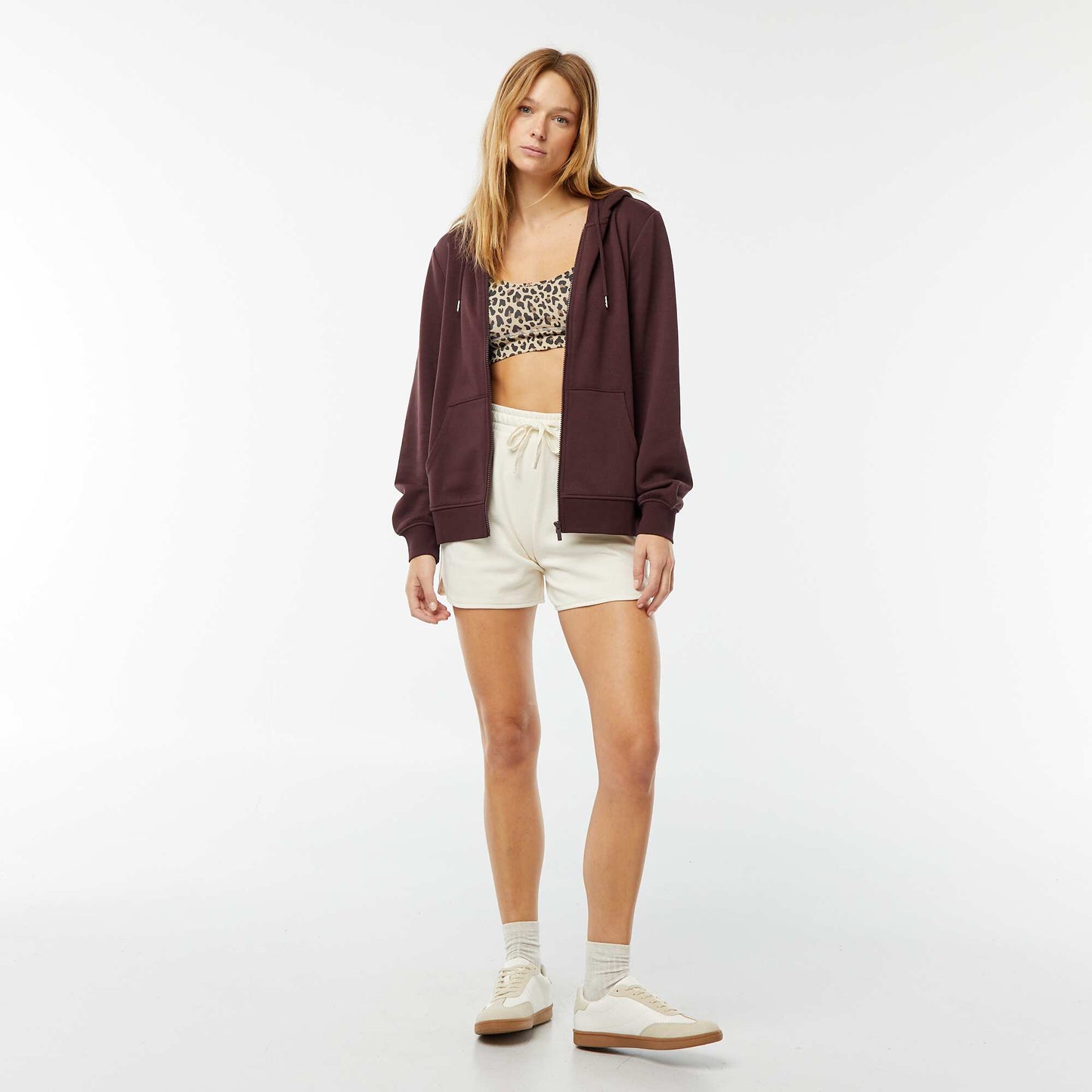 Short en molleton avec cordons BEIGE